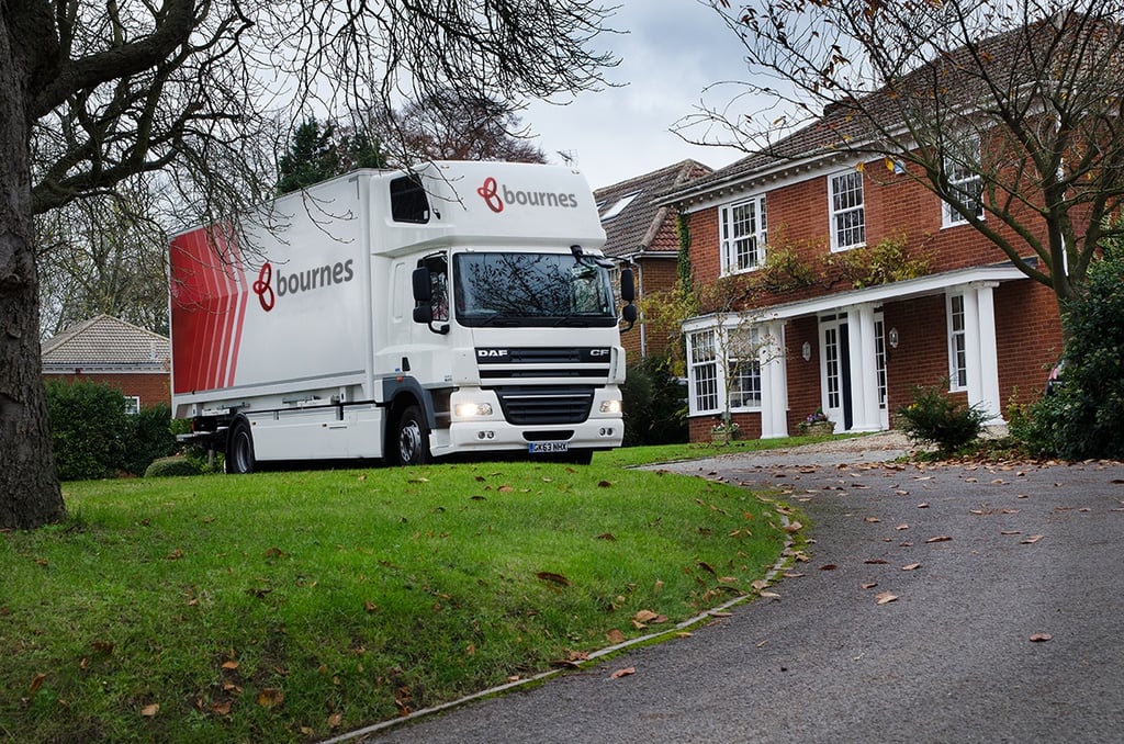 international removal company lorry collecting at a home